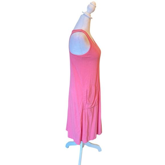 Athleta Racerback Knit Sundress Built in Bra Womens Size Medium In Coral Pink - Picture 3 of 11